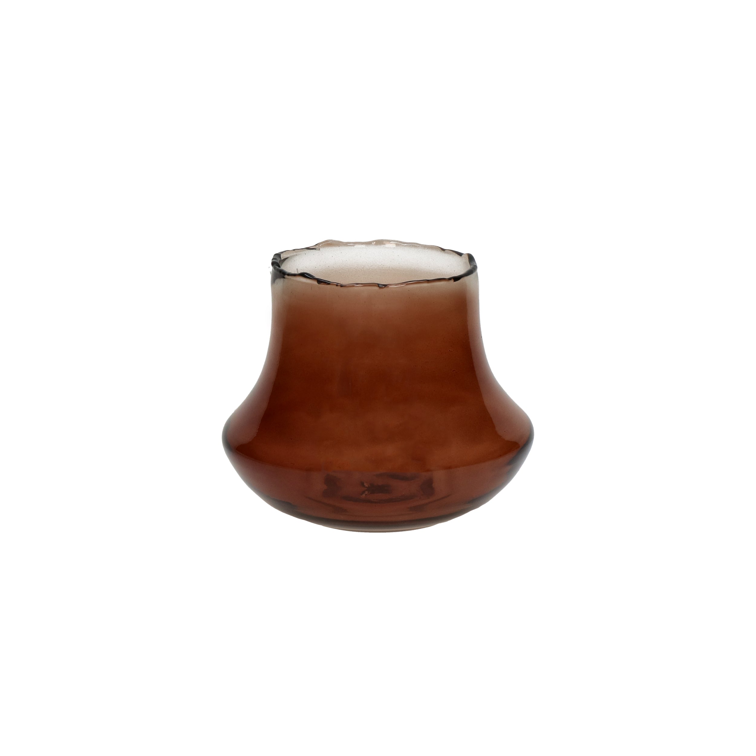 Vaas / kaars stolp amber en transparant