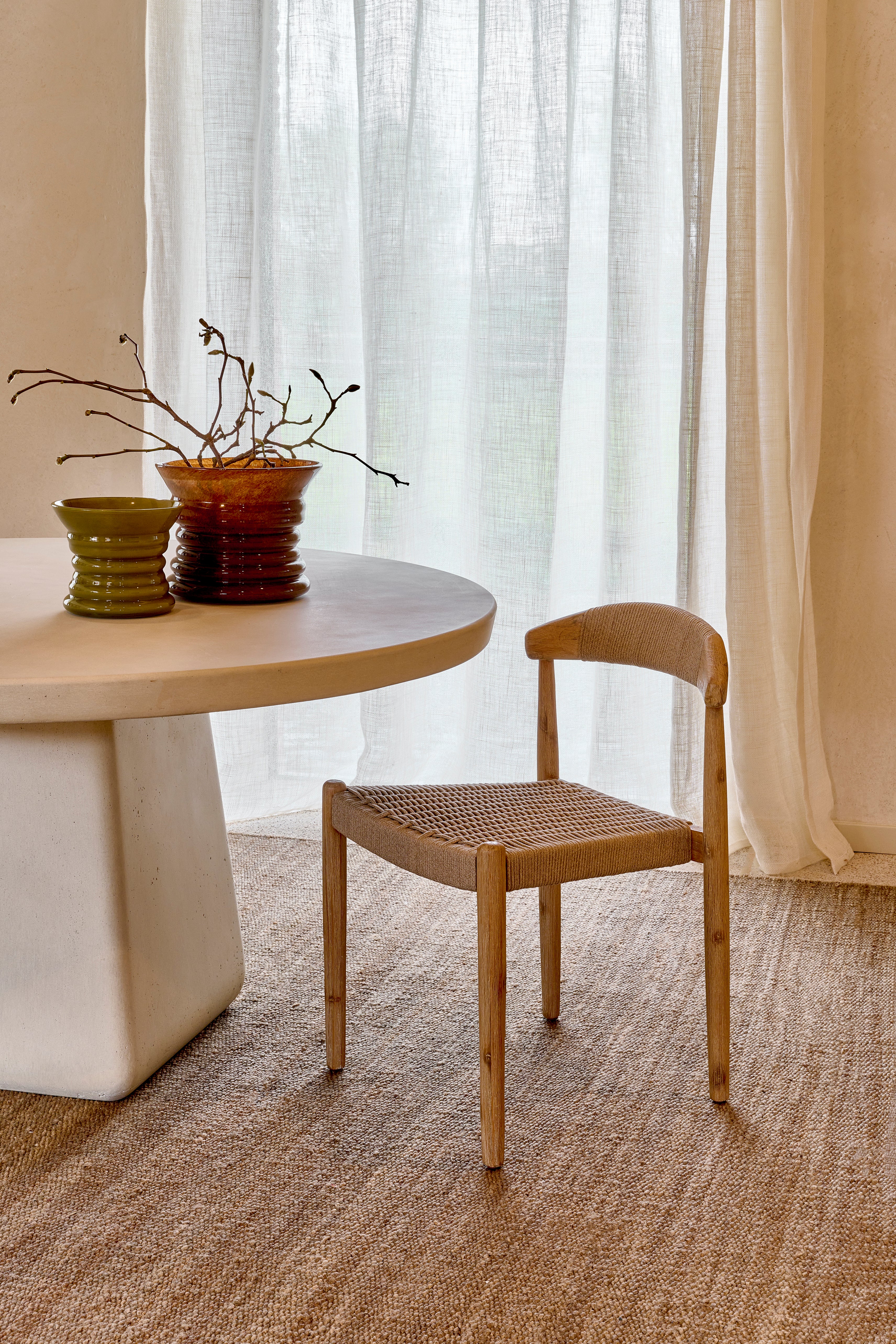 In-and outdoor stoel naturel zonder leuning