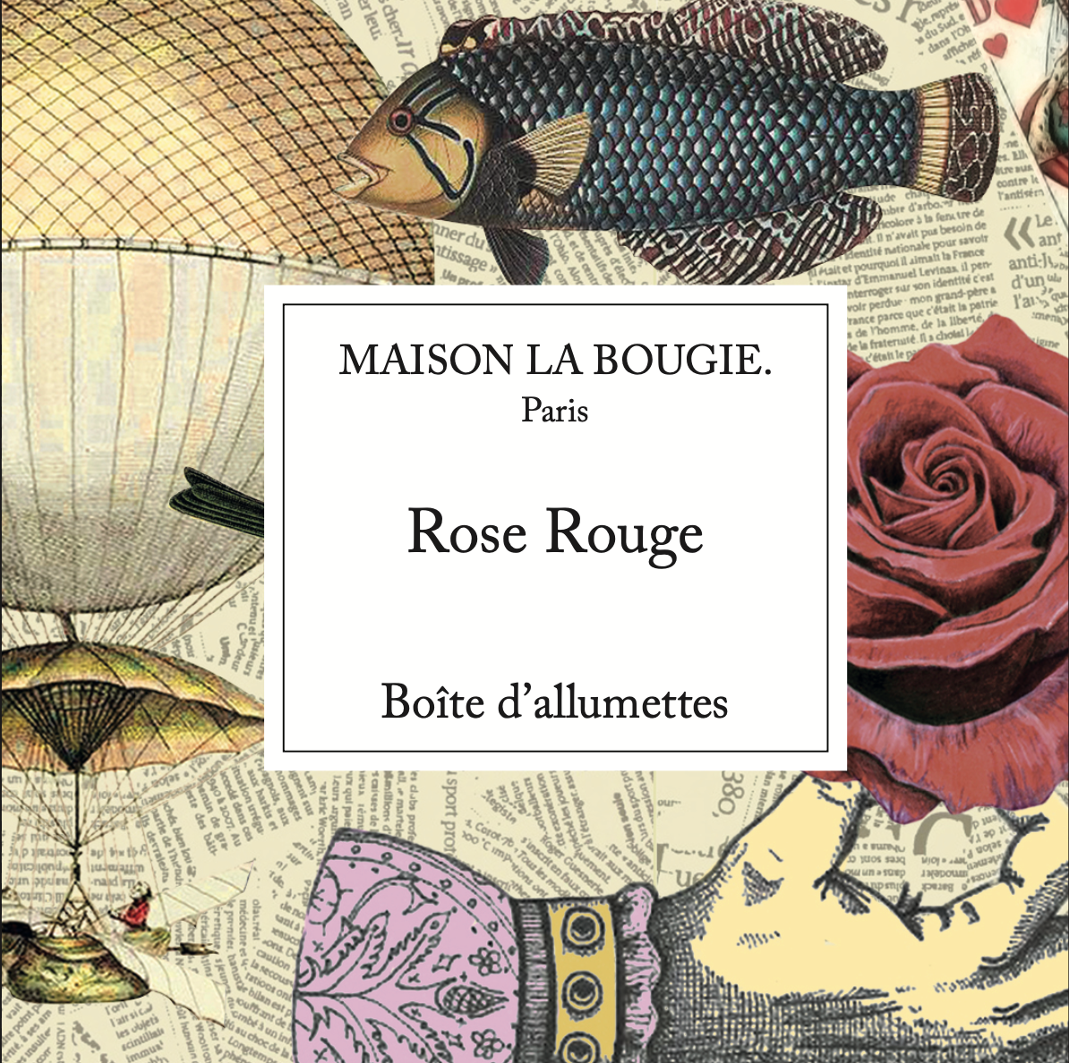 Boîte d'allumettes - Rose rouge