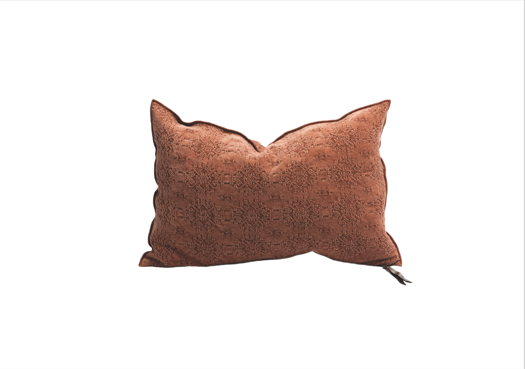 Kussen jacquard stone washed kilim - Argile
