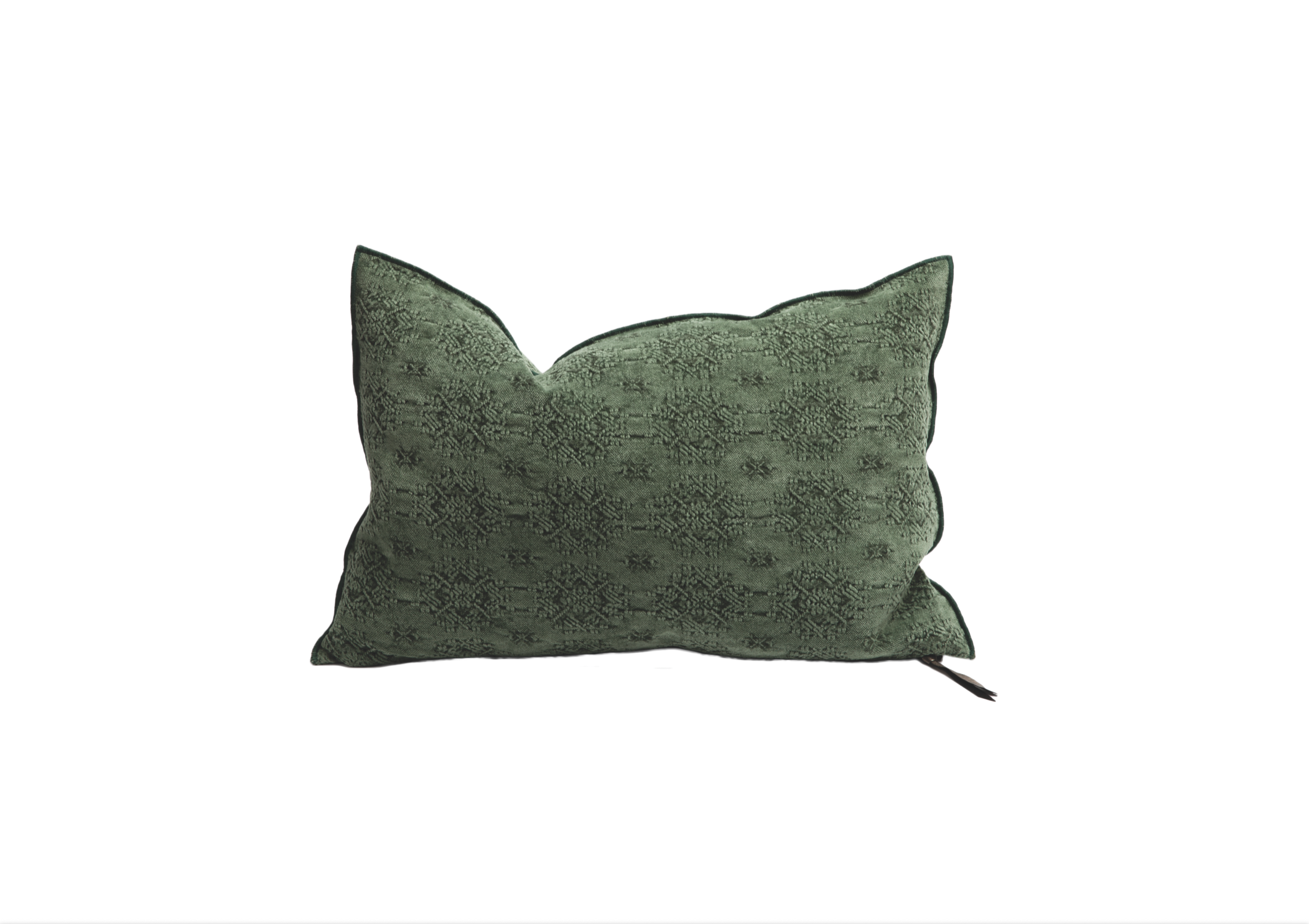 Kussen jacquard stone washed kilim - Avocat