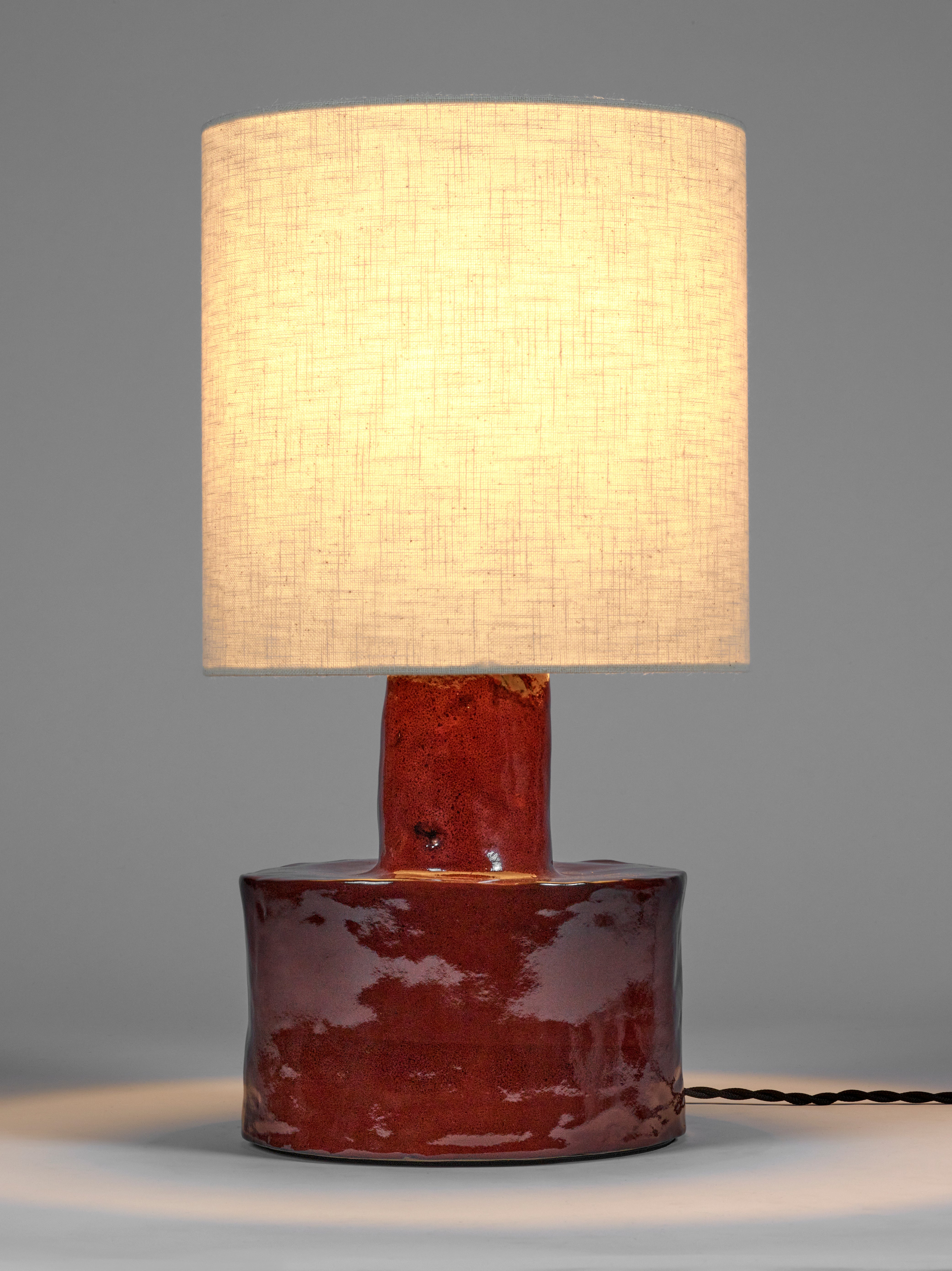 Tafel lamp rood keramiek