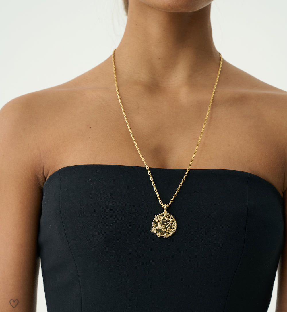 Friendship charm with radiant necklace