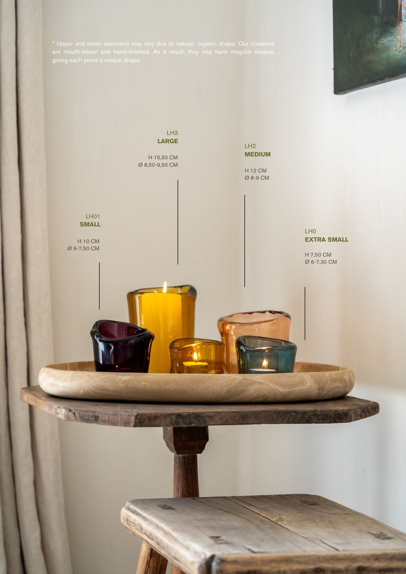 Lava glass candleholder Olive