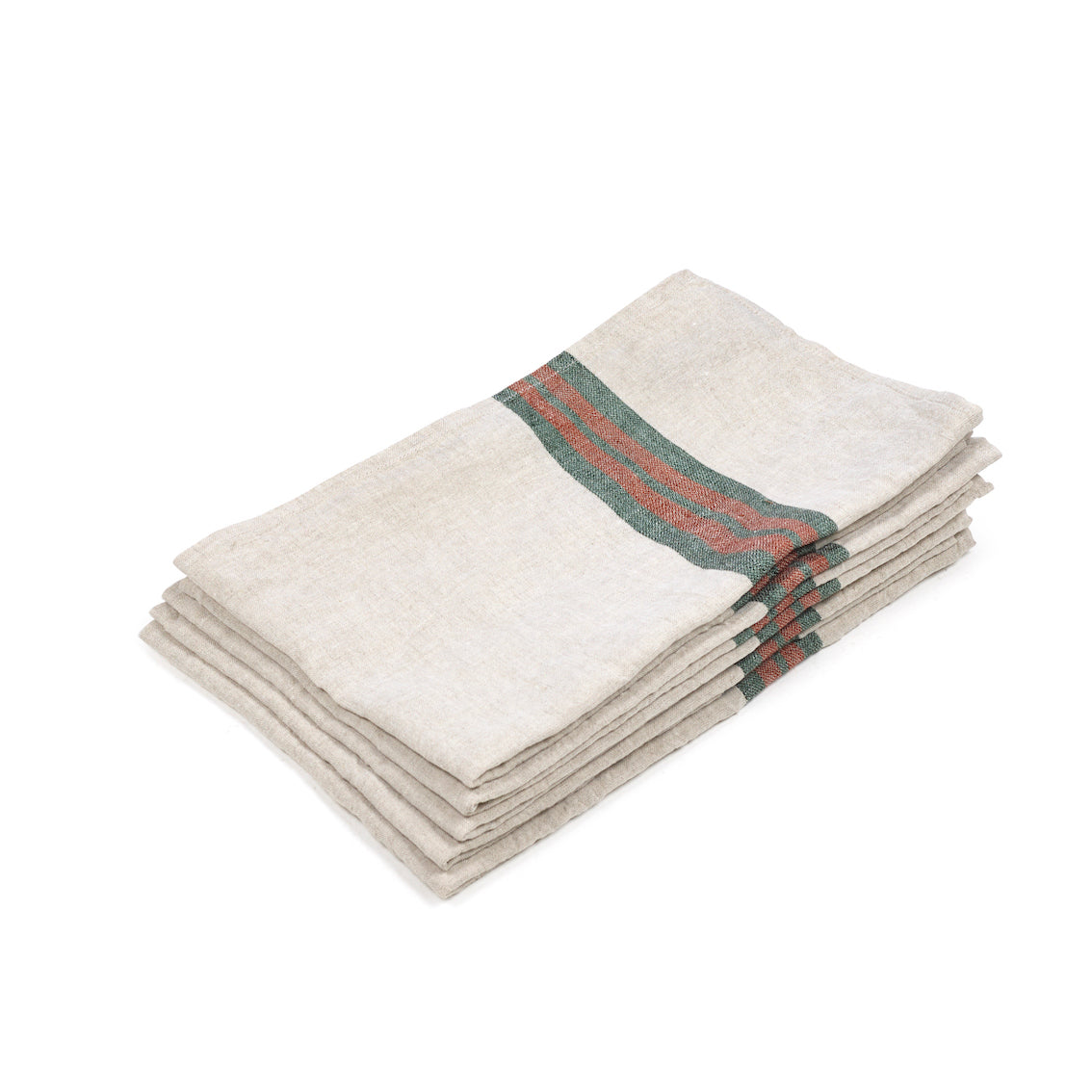 Tea Towel Green stripe 70 x 70