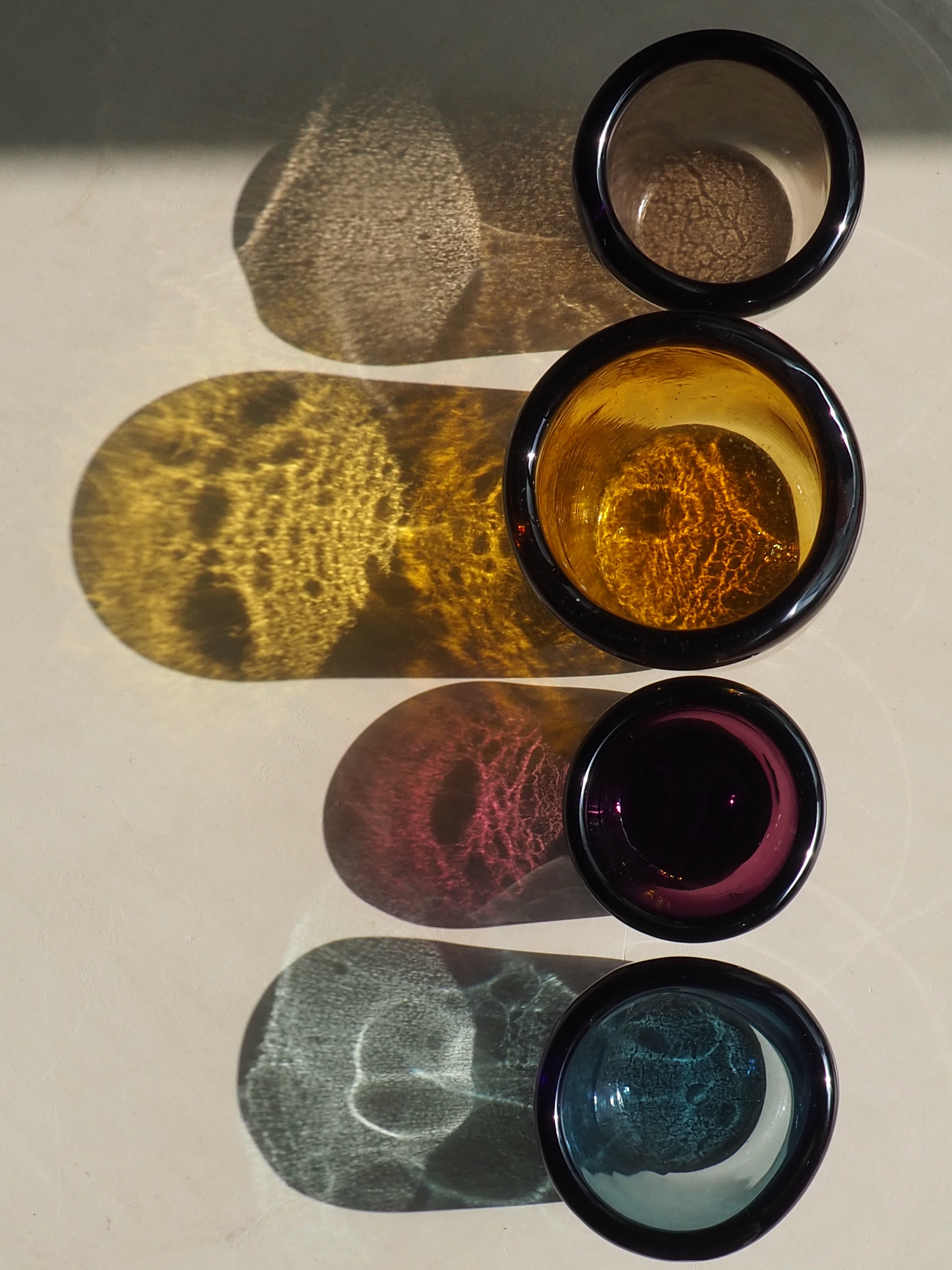 Lava glass candleholder Amber