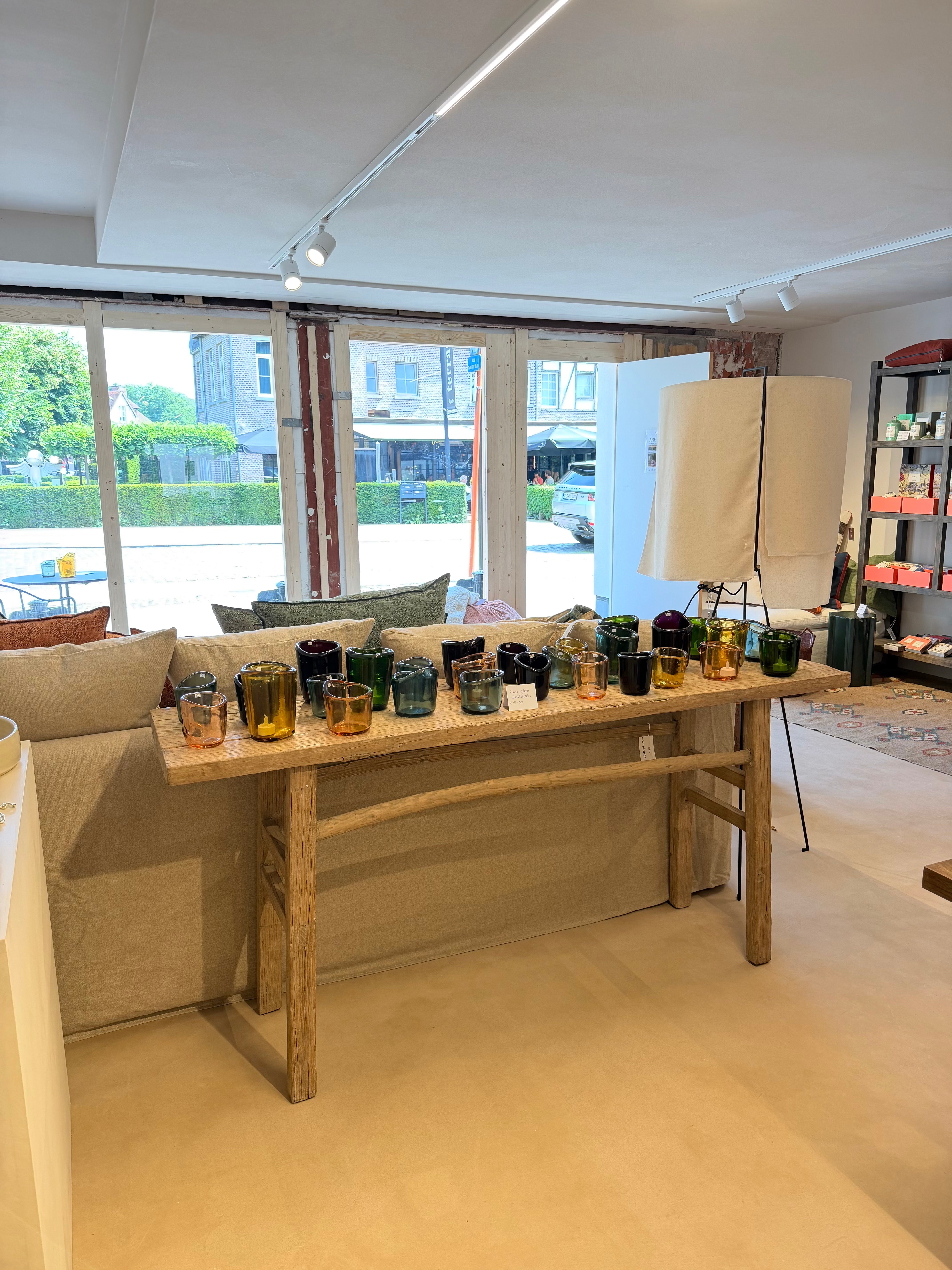 Houten wandtafel L183 cm