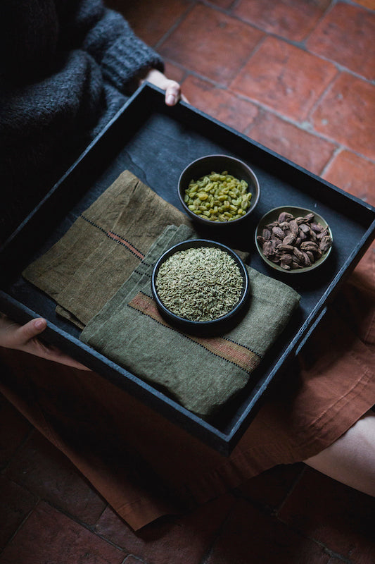 Servet green stripe 42 x 42