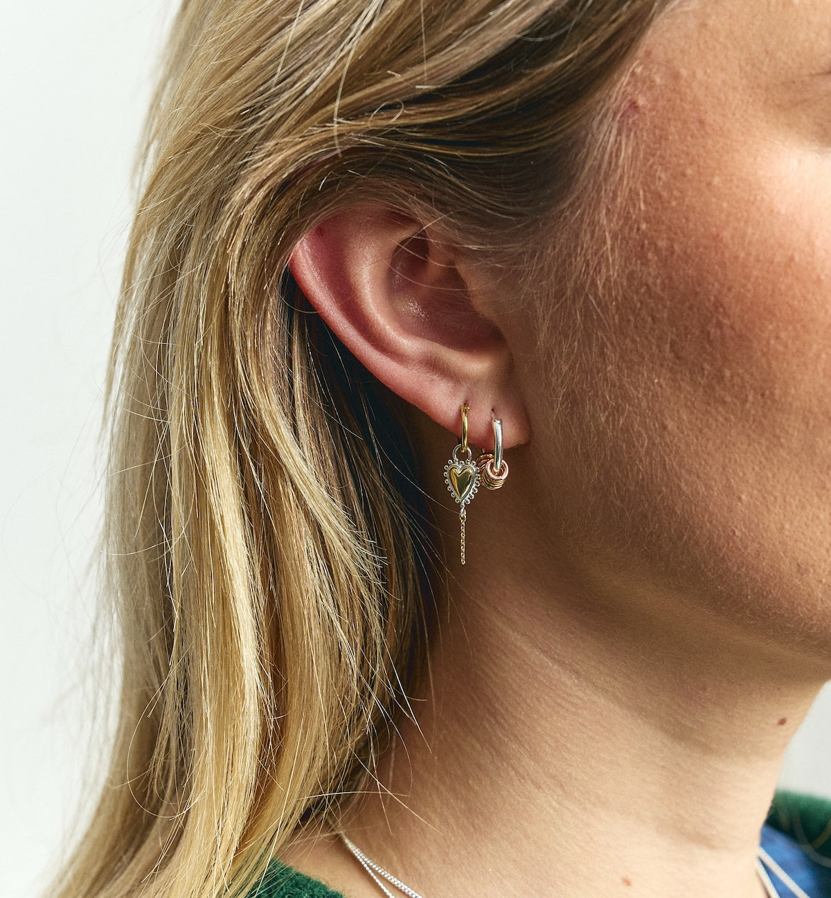 Single Bravery Heart Hoop Earring