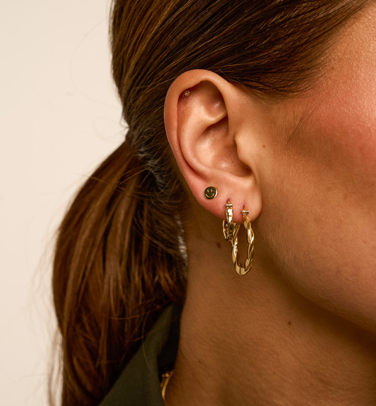 Small organic hoop earrings