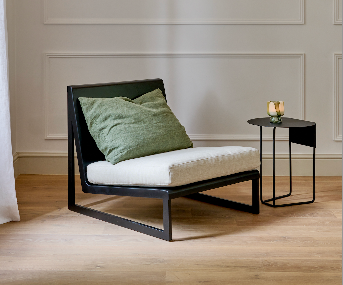 Loungestoel zwart met kussen