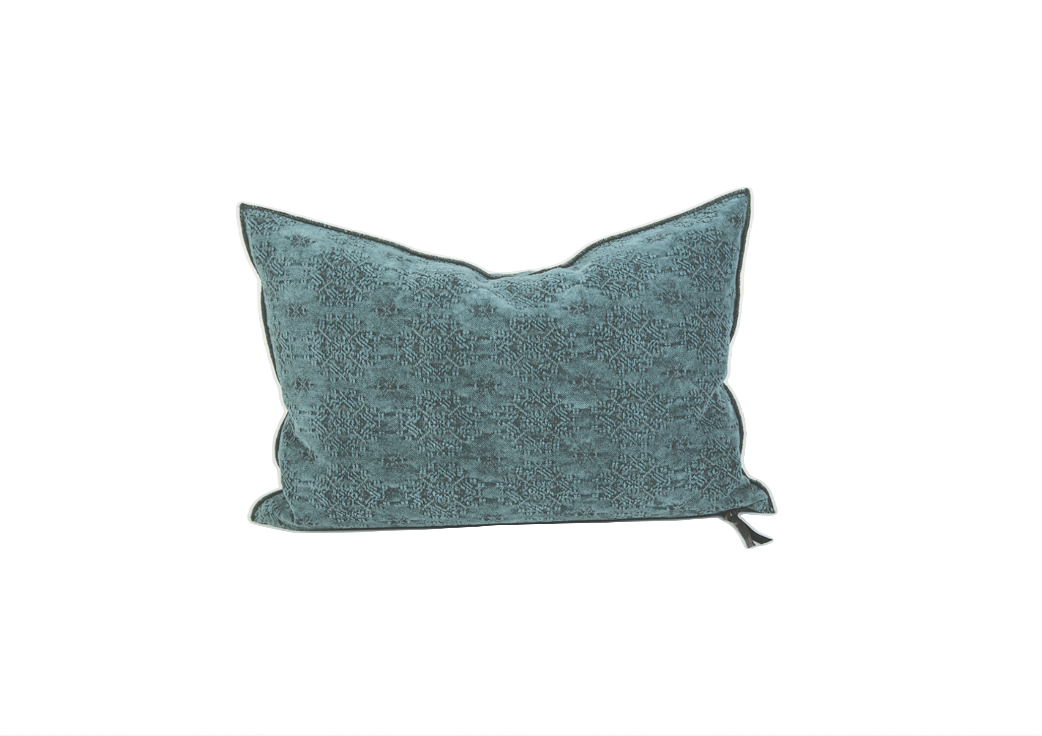 Kussen jacquard stone washed kilim - Canard