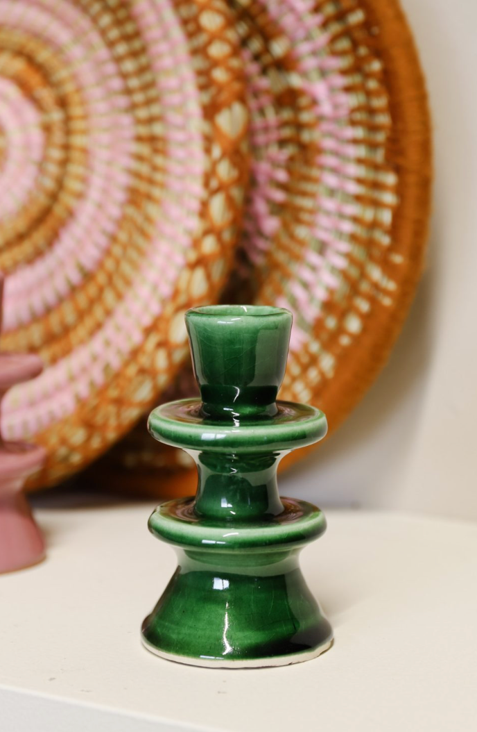 Moroccan candle holder groen
