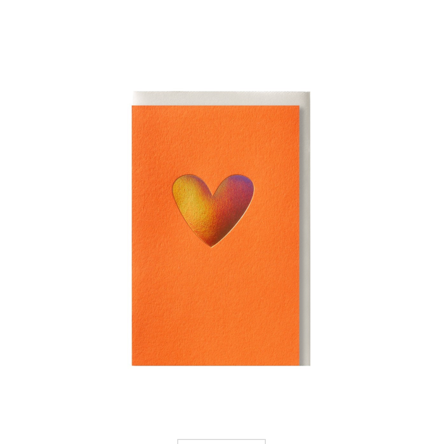Wenskaart hart oranje