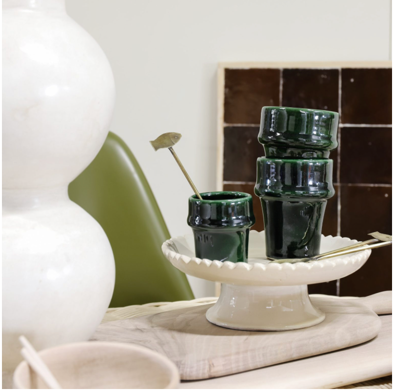 Moroccan coffee cup green