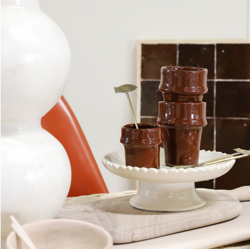 Moroccan espresso cup brown