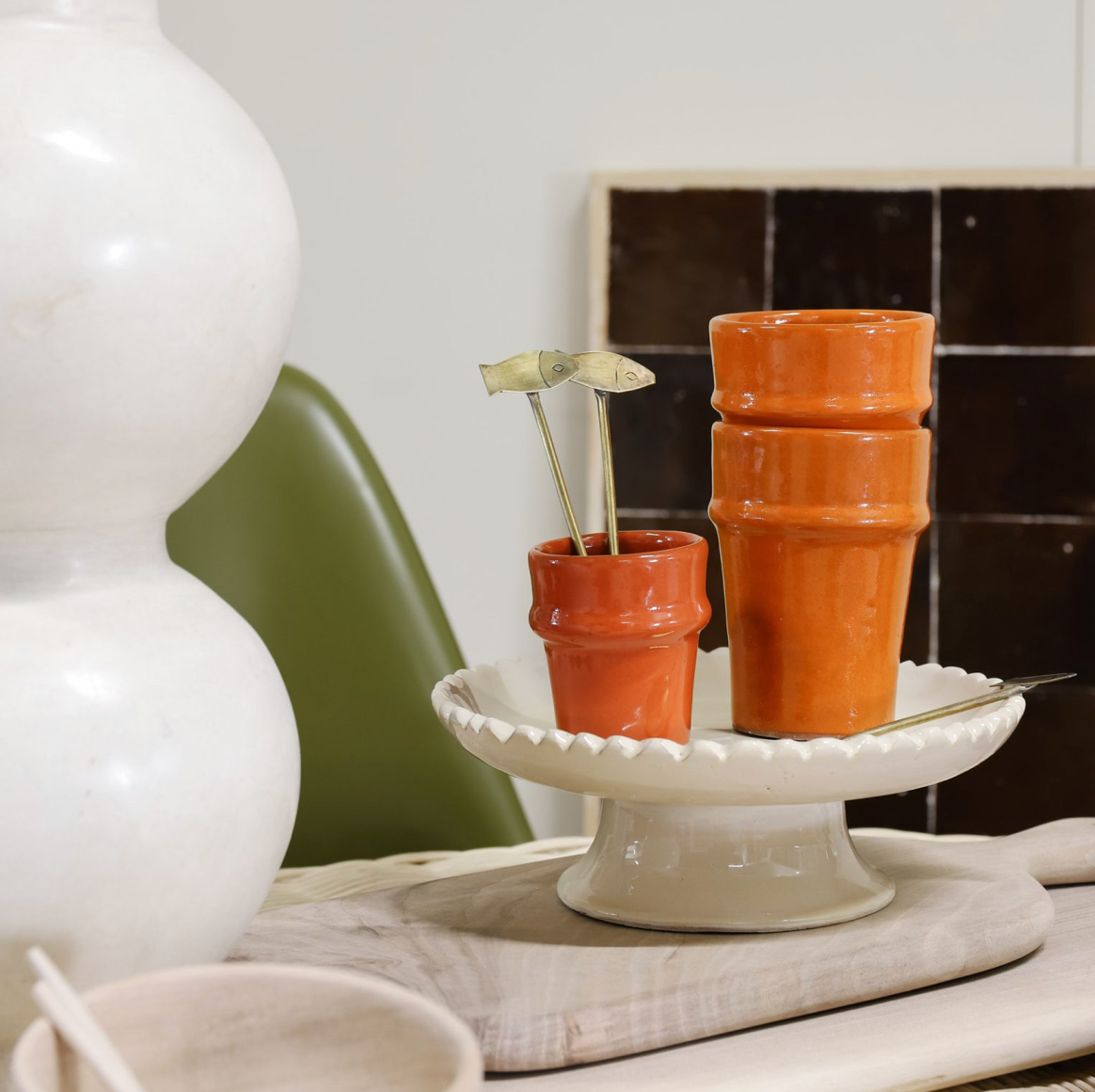 Moroccan coffee cup orange