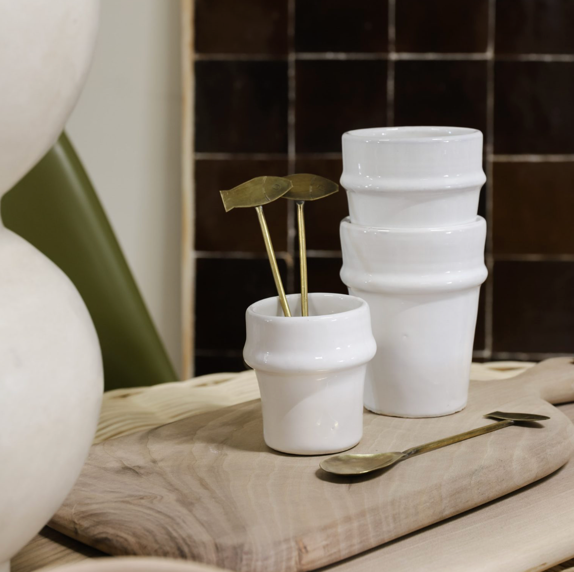 Moroccan espresso cup white
