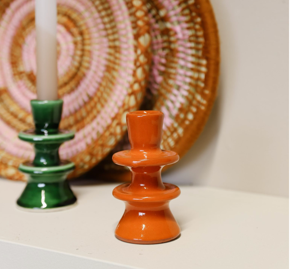 Moroccan candle holder orange