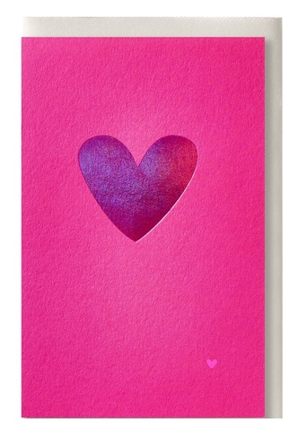 Wenskaart hart roze