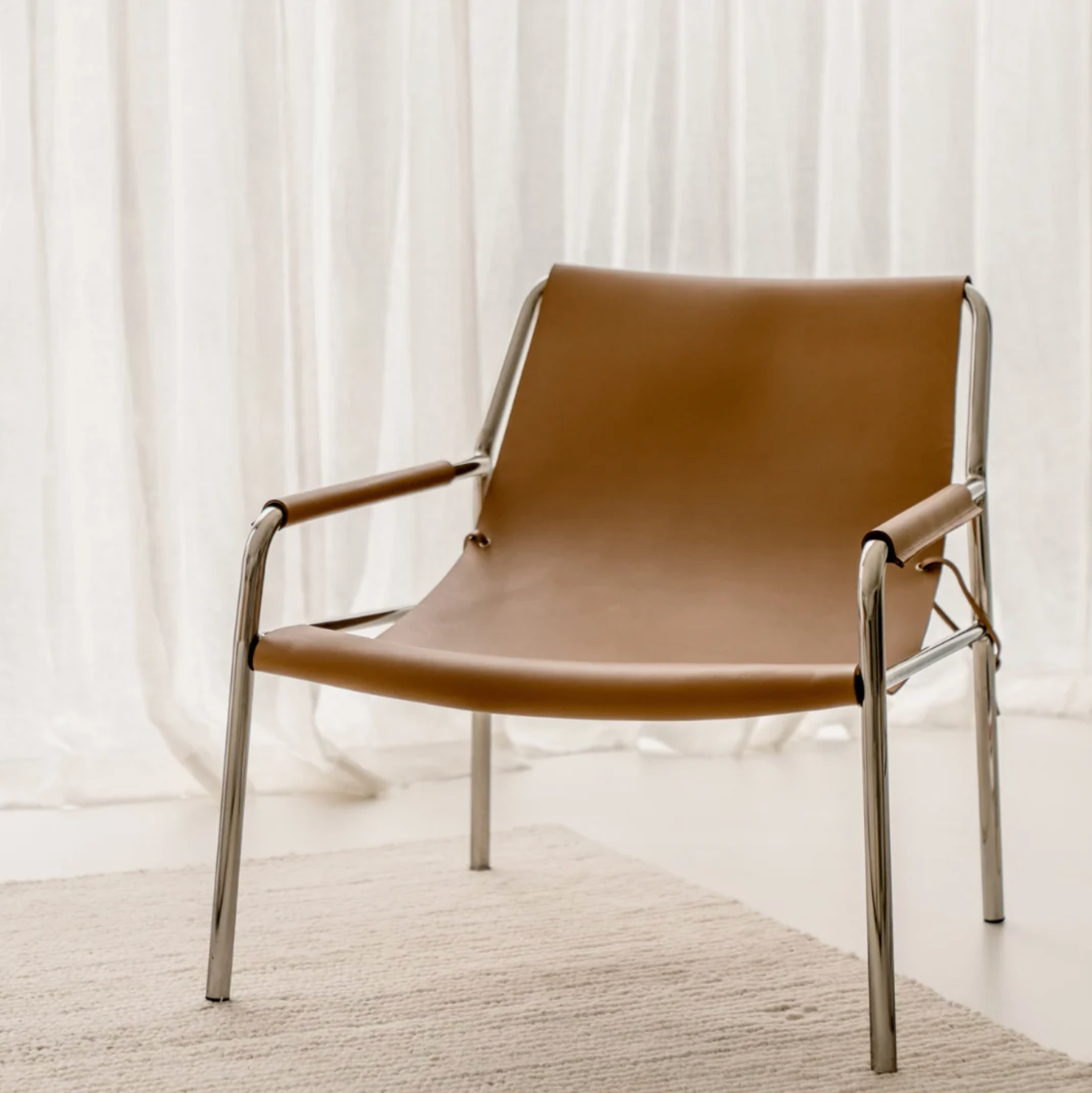 Camel leather chair