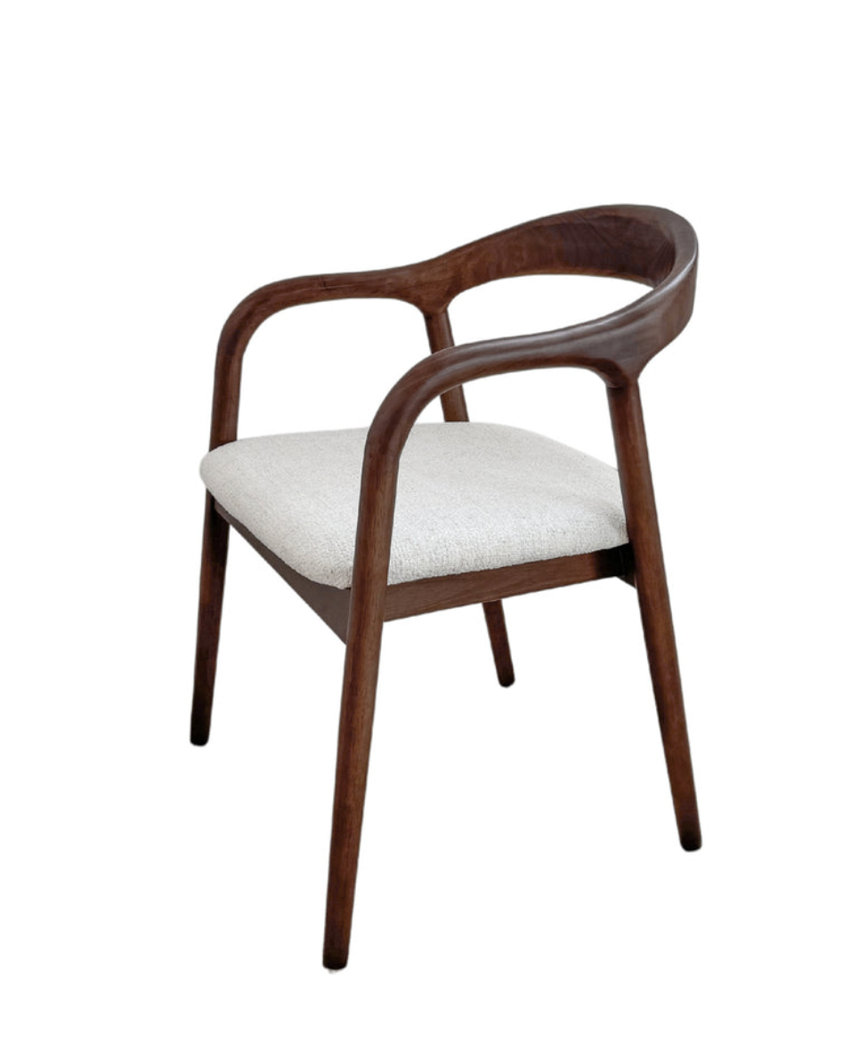 Dining chair donker walnoot - ivory