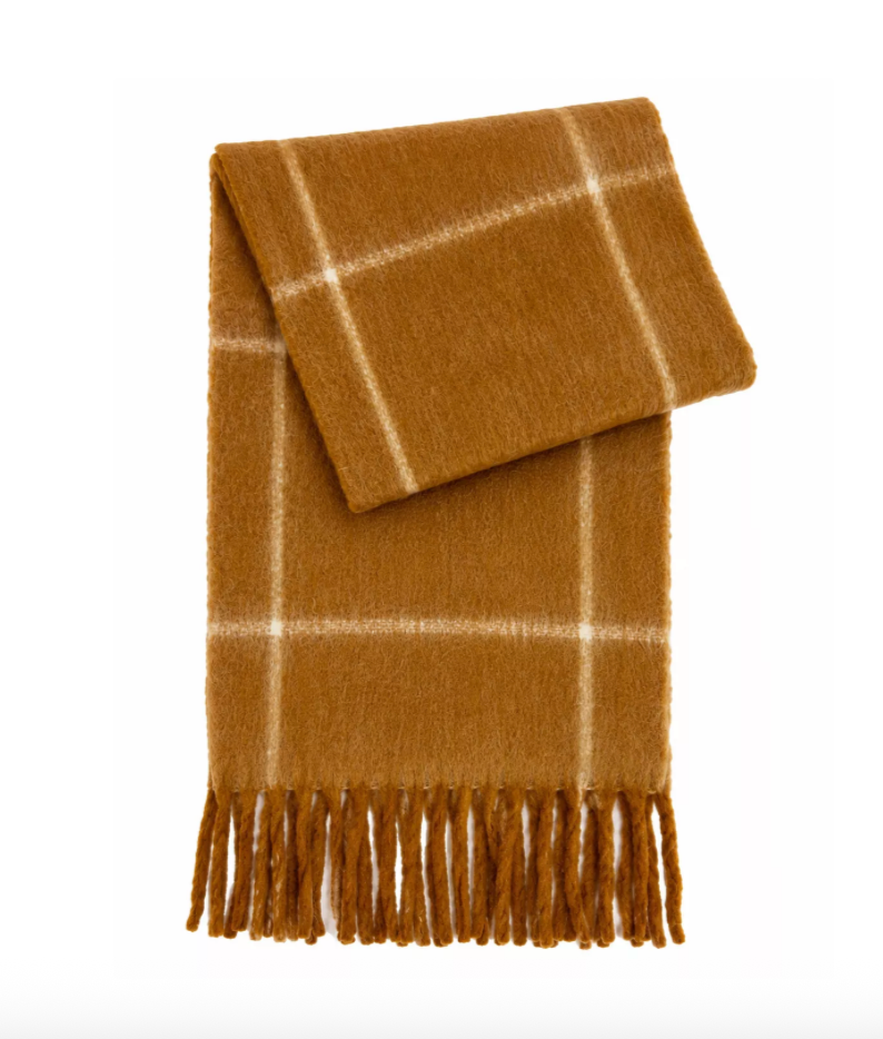 Plaid/ throw Gold