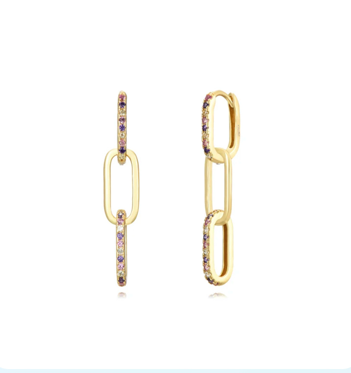 Triple rectangle pastel earring