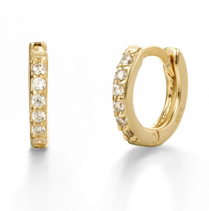 Mini diamond hoop gold