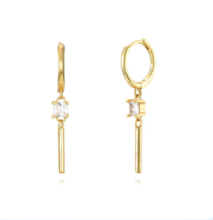 Medium diamond drop earring