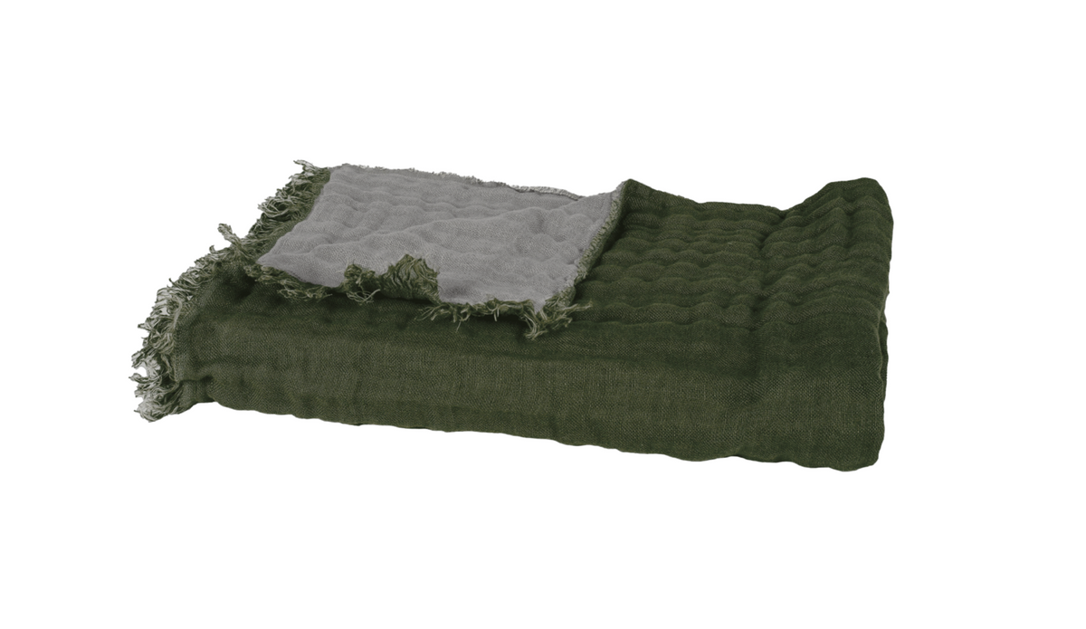 Plaid/ throw Bay kaki - beton